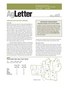 The Agricultural Newsletter from the Federal Reserve Bank of Chicago Number 1940 AgLetter FARMLAND VALUES AND CREDIT CONDITIONS