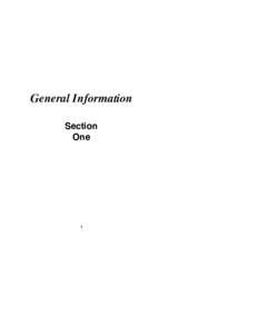 General Information Section One 1