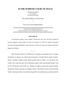 IN THE SUPREME COURT OF TEXAS ════════════ NO ════════════  JESUS RUBEN MOLINA, PETITIONER,