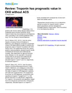 Review: Troponin has prognostic value in CKD without ACS