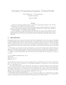 Principals in Programming Languages: Technical Results Steve Zdancewic Dan Grossman Cornell University ∗