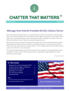 CHATTER THAT MATTERS Volume7, Issue 4 ®  Summer 2017