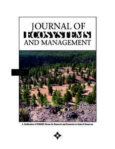 VOLUME 14 NUMBER 1 A Publication of FORREX Forum for Research and Extension in Natural Resources  Journal of Ecosystems and Management