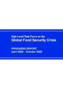 PROGRESS REPORT April 2008-October 2009 UN High Level Task Force on the Global Food Security Crisis Chair: Mr. Ban Ki-moon, United Nations Secretary-General Vice-Chair: Mr. Jacques Diouf, Director-General, Food and Agri