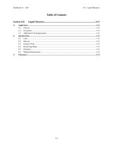 Handbook 44 – [removed]Liquid Measures Table of Contents Section 4.41.