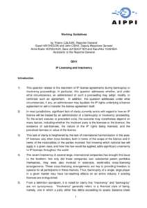 Insolvency / Business law / Bankruptcy / Administration / Security interest / Trustee in bankruptcy / License / Unfair preference / Royalties / Law / Business / Private law