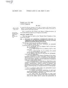 Freedom of the press / United States Code / Constitution of Sweden / Law / Government / Freedom of expression / Daniel Pearl Freedom of the Press Act / United States law