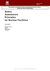 Safety Assessment Principles for Nuclear FacilitiesEdition)