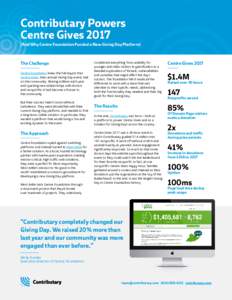 Contributary Powers Centre GivesAnd Why Centre Foundation Funded a New Giving Day Platform)  The Challenge