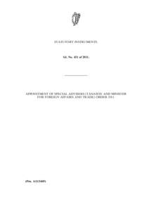 STATUTORY INSTRUMENTS.  S.I. No. 431 of 2011. ————————