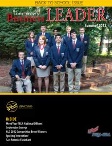 BACK TO SCHOOL ISSUE  Tomorrow’s LEADER