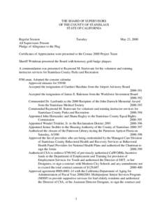 May 23, [removed]Board of Supervisors Minutes