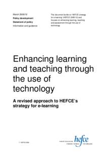 Learning / Joint Information Systems Committee / Pedagogy / JISC infoNet / Higher Education Funding Council for England / E-learning / Lifelong learning / Becta / Information and communication technologies in education / Education / Education in England / Educational technology
