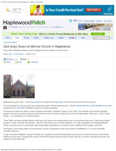 God Goes Green at Morrow Church in Maplewood - Maplewood, NJ Patch