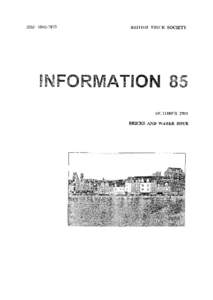 INFORMATION 85  ISSNBRITISH BRICK SOCIETY