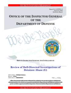 SECRET//NOFORN//MR20200307 Report No. 06-INTEL-10 August 25, 2006 Evaluation Report  OFFICE OF THE INSPECTOR GENERAL