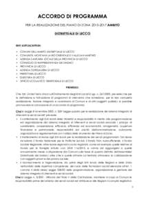 PDZ LECCO LCACCORDO DI PROGRAMMA