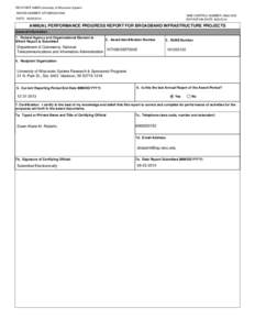 RECIPIENT NAME:University of Wisconsin System AWARD NUMBER: NT10BIX5570045 OMB CONTROL NUMBER: [removed]EXPIRATION DATE: [removed]