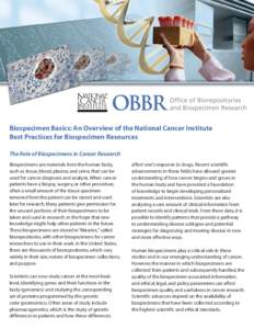 Office of Biorepositories and Biospecimen Research / National Institutes of Health / National Cancer Institute / Cooperative Human Tissue Network / Cancer research / Cancer / National Disease Research Interchange / Medicine / Cancer organizations / Health