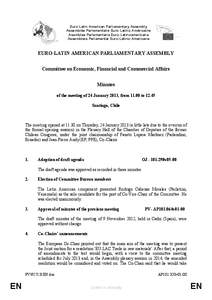 Euro-Latin American Parliamentary Assembly Assemblée Parlementaire Euro-Latino Américaine Asamblea Parlamentaria Euro-Latinoamericana Assembleia Parlamentar Euro-Latino-Americana  EURO-LATIN AMERICAN PARLIAMENTARY ASSE