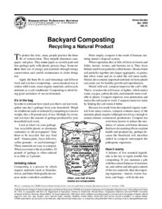 Backyard composting, recycling a natural product