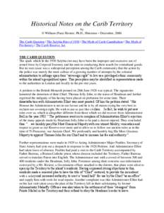 Saint David Parish /  Dominica / Dominica / Antigua / Arawak peoples / Salybia / Kalinago Genocide / Chief of the Carib Territory / Americas / Carib people / Carib Territory