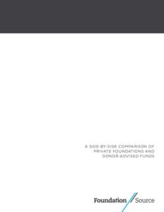 A SIDE-BY-SIDE COMPARISON OF PRIVATE FOUNDATIONS AND DONOR-ADVISED FUNDS A Side-By-Side Comparison of Private Foundations and Donor-Advised Funds