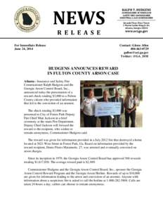 NEWS R E L E A S E For Immediate Release June 24, 2014