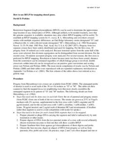 How to use RFLP for mapping cloned genes