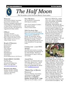 http://www.newtownhistoric.org  Vol. 15, No. 3,July 2016 The Half Moon - The Newsletter of the Newtown Historic Association -