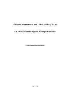 Final Office of International and Tribal Affairs (OITA) NPM Guidance