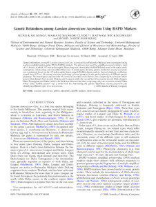 Lansium domesticum / Meliaceae / RAPD / Domesticum / Genetic marker / Jerangau / Biology / Molecular biology / Flora of Indonesia