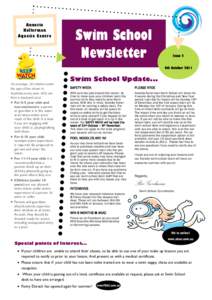 Annette Kellerman Aquatic Centre Swim School Newsletter