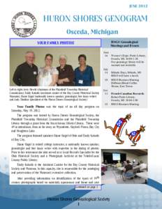 JUNEHURON SHORES GENOGRAM Oscoda, Michigan HSGS Genealogical Meetings and Events