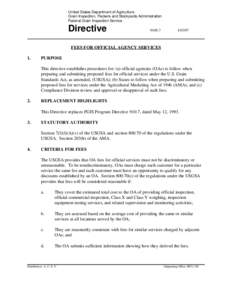 United States Department of Agriculture Grain Inspection, Packers and Stockyards Administration Federal Grain Inspection Service Directive