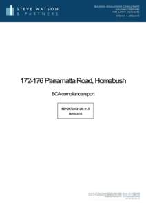 Parramatta Road, Homebush BCA compliance report REPORTR1.5 March 2015  