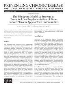 VOLUME 8: NO. 4, A89  JULY 2011 TOOLS AND TECHNIQUES  The Minigrant Model: A Strategy to