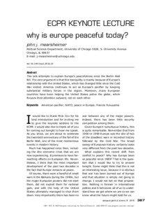 Why is Europe Peaceful Today?