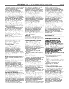 Office of Special Education and Rehabilitative Services; Overview Information; National Institute on Disability and Rehabilitation Research (NIDRR)--Disability and Rehabilitation Research Projects and Centers Program--Re