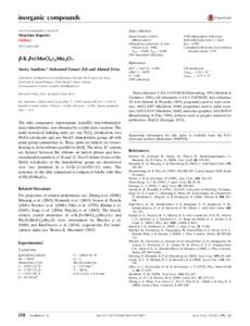 inorganic compounds Acta Crystallographica Section E Data collection  Structure Reports