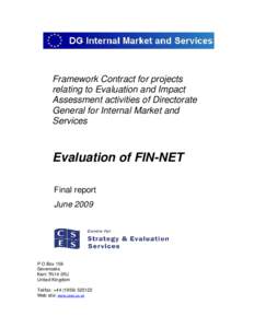 Evaluation of FIN-NET, Final report, June 2009