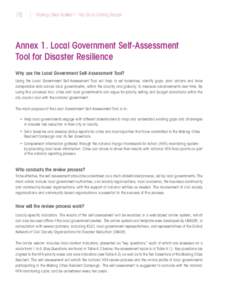 78  Making Cities Resilient – My City is Getting Ready! Annex 1. Local Government Self-Assessment Tool for Disaster Resilience