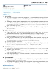 S1000 Product Release Notes Date : S1000 User Manual Version : S1000 ESC Firmware Version :  February