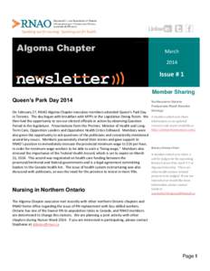 Algoma Chapter  March[removed]Issue # 1