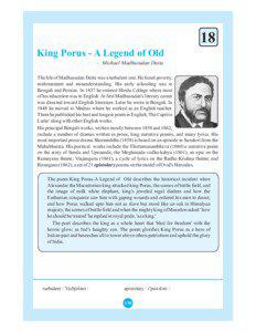 18 King Porus - A Legend of Old - Michael Madhusudan Dutta