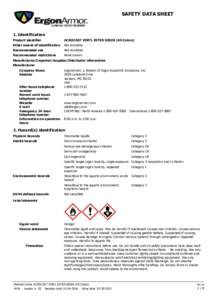 SAFETY DATA SHEET  1. Identification Product identifier  ACROCAST VINYL ESTER RESIN (All Colors)