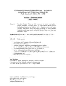 Steering Committee Meeting #1 Agenda (October 20, 2010) | Sustainable Stormwater Funding Project