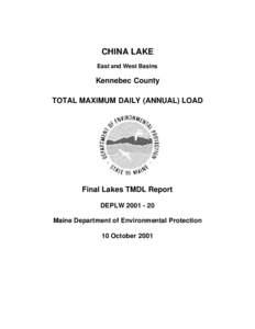 CHINA LAKE East and West Basins Kennebec County TOTAL MAXIMUM DAILY (ANNUAL) LOAD