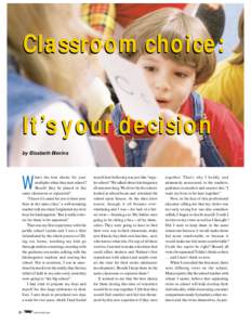 Classroom choice: It’s your decision by Elizabeth Blevins W