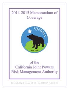 Memorandum of Coverage of the California Joint Powers Risk Management Authority